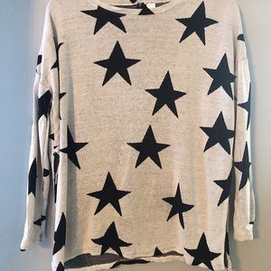 H&M star sweater with slit on sides